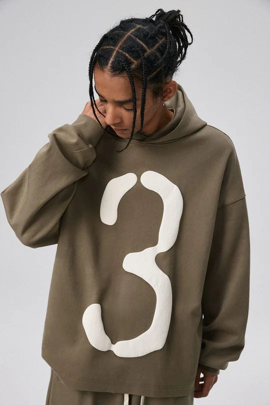 BONELESS Number 3 Puff-Print Hoodie